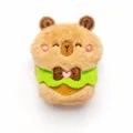 Cute Capybara plush pendant with green apron, soft stuffed animal keychain charm - Apron Capybara