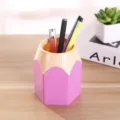 Roze creatieve potloodvormige pennenhouder, leuke plastic bureaustationaire organizer. - Roze