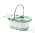 Vaschetta per pediluvio pieghevole con coperchio, vasca da bagno per piedi portatile casa. - Verde con coperchio