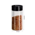 Heldere glazen kruidenfles met zwarte deksel, ideaal voor keuken- en buitenbarbecuespices. - 220ml / Zwart