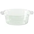 Clear plastic washbasin with handles, durable thickened round household basin for daily use. - Small 28.5cm / Transparent Green