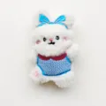 Simpatico ciondolo bambola coniglietto di peluche, morbido giocattolo animale per zaino dettagli. - Coniglio Vestiti Blu (Stile Schiena Aperta)