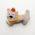 Süßer Cartoon laufender Hund Plüschtier Anhänger, weiches Material, kompakte Größe 7x9 cm. - DIY-Stil (Hinten offen) / Beige Kaffee Hund