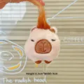 Simpatico capibara peluche ciondolo portachiavi soffice porcellino d'India bambola borsa ornamento - Stile Catena Sospesa / Capibara Beige Frontale