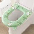 Groene EVA waterdichte toiletzittinghoes schattig konijn print universele wasbare mat - Gelukskonijn Print / Groen