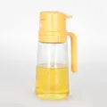 Handheld glass oil spray bottle for kitchen cooking, food grade oil dispenser container. - 470ml / Yellow