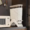 Keuken rijst opslag container huishoudelijk graan dispenser doos modern georganiseerd ontwerp. - L / Wit