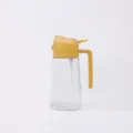 Glazen oliespuitfles met gele handgreep voor de keuken, airfryer en dagelijks koken. - 470ml / Geel
