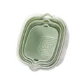 Geneste plastic vergiet set groen afdruipmand keuken fruit waskom groente zeef - 6-Delige Set (Extra Groot+Groot+Middel) / Groen