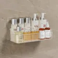 Transparante kunststof badkamer wandopbergrek ponsvrije make up organizer voor douche - M / Helder Wit