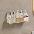 Transparante acryl douchemand badkamer wandplank hangende organisator voor cosmetica opslag - L / Helder Wit