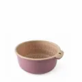 Cestello di scolo in plastica doppio scolapasta da cucina ciotola per lavare frutta viola piccolo - Taglia S / Viola