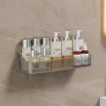 Transparant acryl wandgemonteerd badkamer opbergrek voor cosmetica en toiletartikelen - L / Transparant Grijs