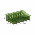 Doorzichtige groene vakkendoos voor kruiden opslag, keuken organizer 22x14x7cm - Verwijderbaar tussenschot / Transparant Groen