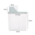 Doorzichtige plastic ontbijtgranen opbergdoos voorraadpot met maatbeker deksel 17.5x15cm - 1,9L / Noors Blauw