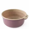 Cestello scolapasta in plastica a doppio strato grande per lavare frutta e verdura. - Taglia L / Viola