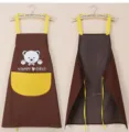 Cute bear waterproof kitchen apron with pockets, brown and yellow hanging neck cooking bib apron. - Bear Waterproof Style [Coffee]