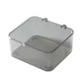 Transparante grijze plastic opbergdoos met deksel, minimalistische bureau-organizer voor thuis. - L / Transparant Grijs