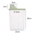 Transparante kunststof voedselopslagcontainer voor granen met maatbekerdeksel 15cm - 2.5L / Noors Groen