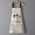 Beige waterdichte keuken kookschort met handige absorberende handdoek zakken voor thuisgebruik - 18 Zijde 110g / Grijs Handen Afvegen + Waterdicht En Oliebestendig