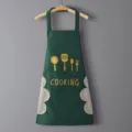Groene keukenschort met handdoek, waterdichte kookschort met zak en handig hangend nekontwerp - 18 Zijde 110g / Groen Handen Afvegen + Waterdicht En Oliebestendig