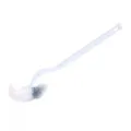 Japanese style white plastic toilet brush with long curved handle for bathroom cleaning. - White