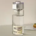 Tragbare Kunststoff-Wasserflasche mit Druckdeckel, Klares Design fuer den taeglichen Gebrauch. - 550ml / Klarweiß