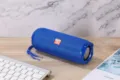Tragbarer kabelloser Bluetooth-Lautsprecher mit Stoffnetz, sattem Bass und praktischer Kordel. - Blau