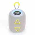 Enceinte Bluetooth sans fil portable avec lumières LED vibrantes et sangle pratique. - Gris clair