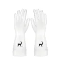Witte huishoudelijke schoonmaak rubberen handschoenen waterdicht afwas keuken wassen - L / Hertenprint