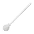 White silicone bottle brush with long handle for deep cup and baby bottle cleaning. - White