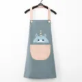 Leuke waterdichte keukenschootvel met schattig cartoon hert motief, mouwloos kookslabbetje voor thuis. - Waterdichte Stijl / Hert Waterdicht Blauw