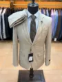 Khaki slim fit ανδρικό κοστούμι μονόπετρο επαγγελματικό γάμος γαμπρός παραλλαγή - XXXXL 56 / Χακί
