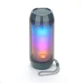 Tragbarer kabelloser Bluetooth-Lautsprecher mit bunten RGB-Atemlichtern und praktischer Trageschlaufe. - Grau