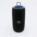 Tragbarer kabelloser Bluetooth-Lautsprecher mit RGB LED-Licht und starkem Bass für Outdoor. - Schwarz