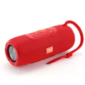 Tragbarer kabelloser Bluetooth-Lautsprecher mit starkem Bass und rotem Mesh-Design. - Rot