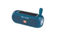 Outdoor solar bluetooth speaker close-up showing solar panel and control buttons. - Green