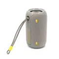 Tragbarer kabelloser wasserdichter Bluetooth Lautsprecher mit Stoffnetz und Trageschlaufe. - Hellgrau