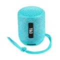 Altoparlante bluetooth portatile ciano dettaglio in tessuto a rete con comodo cordino - Verde Cina