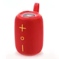 Enceinte Bluetooth sans fil portable rouge avec tissu en maille, basses profondes et sangle. - Rouge