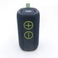 Tragbarer kabelloser Bluetooth-Lautsprecher mit starkem Bass und bunten LEDs. - Blau