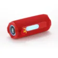 Portable wireless bluetooth speaker with vibrant RGB lighting and rich bass sound for outdoor use. - Red