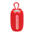 Tragbarer kabelloser Bluetooth Lautsprecher mit bunten RGB Lichtern und praktischem Gurt. - Rot