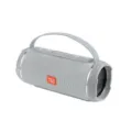 Tragbarer kabelloser Bluetooth-Lautsprecher mit Griff, starker Bass für Outdoor und Schreibtisch. - Silbergrau