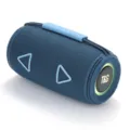 Tragbarer Outdoor Bluetooth Lautsprecher mit RGB Beleuchtung und tiefem Bass in Dunkelblau. - Blau