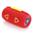 Tragbarer kabelloser bluetooth lautsprecher zylindrisch outdoor mit rgb licht bass - Rot