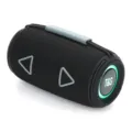 Tragbarer zylindrischer Outdoor Bluetooth Lautsprecher mit RGB Beleuchtung und Tragegurt schwarz. - Schwarz