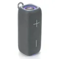 Tragbarer kabelloser Bluetooth-Lautsprecher mit Stoffnetz, RGB-Lichtern und starkem Bass. - Grau