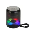 Portable wireless Bluetooth speaker with colorful LED lights and clear bass sound. - Black