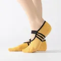 Professionele anti-slip katoenen yogasokken met grip voor pilates, dans en ballet sportkleding. - Eén maat / Levendig Oranje